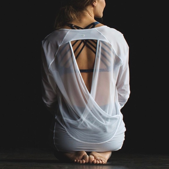 lululemon athletica Tops - Lululemon If You’re Lucky Long Sleeve White Tee 10